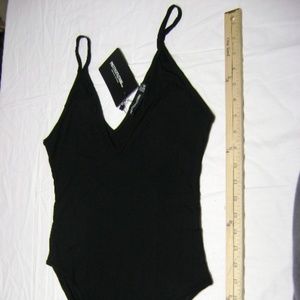 Basic Black Thong Bodysuit